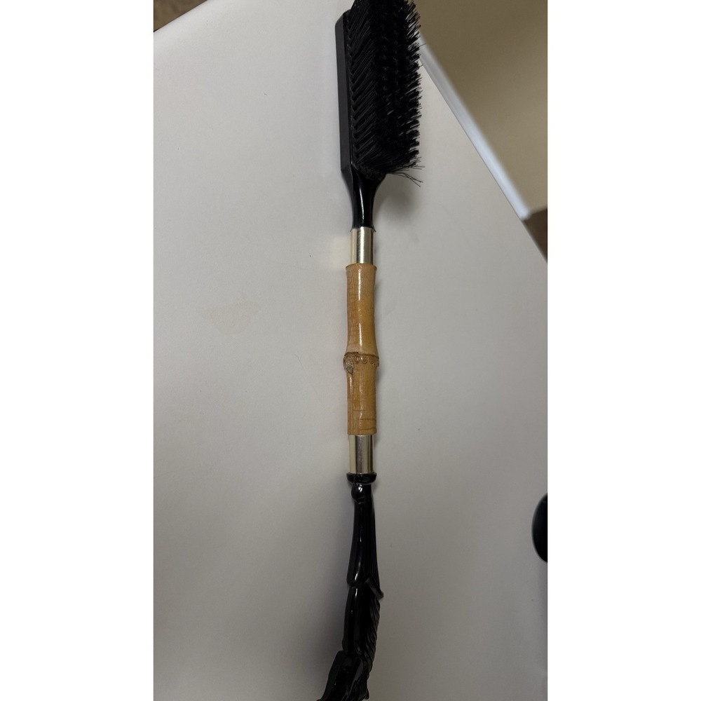 Vintage 50s Mid Century MCM Horse Head Shoe Brush Bamboo Handle 15"‎ - Picture 11 of 11
